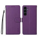 For Samsung Galaxy S25 FE 5G ENKAY RFID Blocking Wallet Kickstand Litchi Texture Leather Phone Case(Purple) - 2