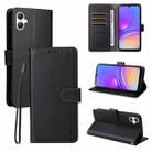 For Samsung Galaxy A07 4G ENKAY RFID Blocking Wallet Kickstand Litchi Texture Leather Phone Case(Black) - 1