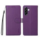 For Samsung Galaxy A56 5G ENKAY RFID Blocking Wallet Kickstand Litchi Texture Leather Phone Case(Purple) - 2