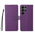 For Samsung Galaxy S24 Ultra 5G ENKAY RFID Blocking Wallet Kickstand Litchi Texture Leather Phone Case(Purple) - 2