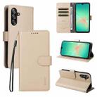 For Samsung Galaxy A17 5G /  A26 5G / A16 ENKAY RFID Blocking Wallet Kickstand Litchi Texture Leather Phone Case(Beige) - 1