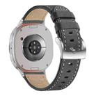 For Samsung Galaxy Watch8 / Watch8 Classic Round Tail Square Buckle Leather Watch Band(Black) - 1