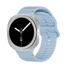 For Samsung Galaxy Watch8 40mm Rhombic Texture Bezel and Wavy Grain Stitched Color Buckle Silicone Watch Band(Light Blue Silver) - 2