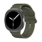 For Samsung Galaxy Watch8 40mm Rhombic Texture Bezel and Wavy Grain Stitched Color Buckle Silicone Watch Band(Army Green Black) - 2
