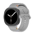 For Samsung Galaxy Watch8 40mm Rhombic Texture Bezel and Wavy Grain Stitched Color Buckle Silicone Watch Band(Gray Black) - 2