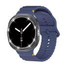 For Samsung Galaxy Watch8 40mm Diamond Bezel and Wavy Grain Stitched Color Buckle Silicone Watch Band(Midnight Blue Black) - 2