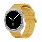 For Samsung Galaxy Watch8 44mm Speed Bezel and Wavy Grain Stitched Color Buckle Silicone Watch Band(Yellow Silver) - 2