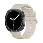 For Samsung Galaxy Watch8 44mm Speed Bezel and Wavy Grain Stitched Color Buckle Silicone Watch Band(Beige Black) - 2