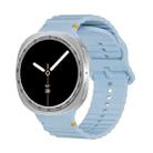 For Samsung Galaxy Watch8 40mm Speed Bezel and Wavy Grain Stitched Color Buckle Silicone Watch Band(Light Blue Silver) - 2