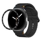 For Samsung Galaxy Watch8 40mm Speed Bezel and Wavy Grain Stitched Color Buckle Silicone Watch Band(Black Black) - 1