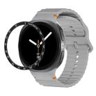 For Samsung Galaxy Watch8 40mm Speed Bezel and Wavy Grain Stitched Color Buckle Silicone Watch Band(Gray Black) - 1