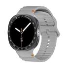 For Samsung Galaxy Watch8 40mm Speed Bezel and Wavy Grain Stitched Color Buckle Silicone Watch Band(Gray Black) - 2