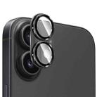 For iPhone 17 ENKAY Anti-reflection Camera Lens Brushed Aluminium Alloy Tempered Glass Film(Black) - 1