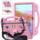 For Lenovo Tab P12 12.7 2023 / 2025 Beibei Bear Handle Kickstand Children EVA Shockproof Tablet Case with Shoulder Strap(Pink) - 1