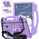 For Lenovo Tab P12 12.7 2023 / 2025 Beibei Bear Handle Kickstand Children EVA Shockproof Tablet Case with Shoulder Strap(Light Purple) - 1