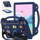 For Lenovo Tab P12 12.7 2023 / 2025 Beibei Bear Handle Kickstand Children EVA Shockproof Tablet Case with Shoulder Strap(Navy Blue) - 1