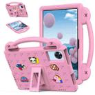 For Lenovo Xiaoxin Pad 11 TB-335FC 2025 Beibei Bear Handle Kickstand Children EVA Shockproof Tablet Case with Shoulder Strap(Pink) - 1