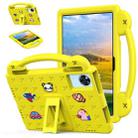 For Lenovo Xiaoxin Pad 11 TB-335FC 2025 Beibei Bear Handle Kickstand Children EVA Shockproof Tablet Case with Shoulder Strap(Yellow) - 1