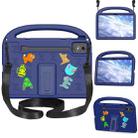 For Lenovo Tab P12 2023 12.7 Cartoon Sparrow EVA Shockproof Tablet Case with Shoulder Strap(Navy Blue) - 1