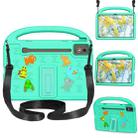 For Lenovo Tab P12 2023 12.7 Cartoon Sparrow EVA Shockproof Tablet Case with Shoulder Strap(Glacier Green) - 1
