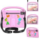 For Lenovo Tab P12 2023 12.7 Cartoon Sparrow EVA Shockproof Tablet Case with Shoulder Strap(Pink) - 1