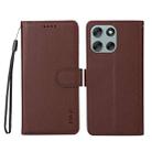For Motorola Moto G86 / G86 Power ENKAY RFID Blocking Wallet Kickstand Litchi Texture Leather Phone Case(Brown) - 2