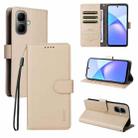 For Tecno Pop 10 / Spark go 2 ENKAY RFID Blocking Wallet Kickstand Litchi Texture Leather Phone Case(Beige) - 1
