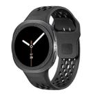 For Samsung Galaxy Watch8 44mm Rhombic Texture Bezel and Black Reverse Buckle Silicone Watch Band(Black Black) - 2