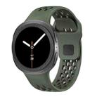 For Samsung Galaxy Watch8 44mm Rhombic Texture Bezel and Black Reverse Buckle Silicone Watch Band(Army Green Black) - 2