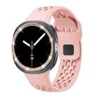 For Samsung Galaxy Watch8 44mm Diamond Bezel and Black Reverse Buckle Silicone Watch Band(Pink Rose Gold) - 2