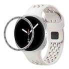 For Samsung Galaxy Watch8 44mm Speed Bezel and Black Reverse Buckle Silicone Watch Band(Beige Silver) - 1