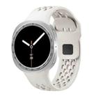 For Samsung Galaxy Watch8 44mm Speed Bezel and Black Reverse Buckle Silicone Watch Band(Beige Silver) - 2