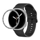For Samsung Galaxy Watch8 44mm Speed Bezel and Solid Color Stitched Silicone Watch Band(Black Silver) - 1