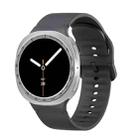 For Samsung Galaxy Watch8 40mm Speed Bezel and Solid Color Stitched Silicone Watch Band(Dark Gray Silver) - 2