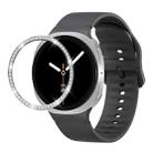 For Samsung Galaxy Watch8 44mm Diamond Bezel and Solid Color Stitched Silicone Watch Band(Dark Gray Silver) - 1