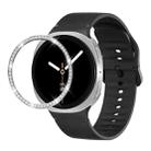 For Samsung Galaxy Watch8 44mm Diamond Bezel and Solid Color Stitched Silicone Watch Band(Black Silver) - 1