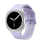 For Samsung Galaxy Watch8 40mm Rhombic Texture Bezel and Solid Color Stitched Silicone Watch Band(Official Purple Silver) - 2