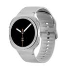 For Samsung Galaxy Watch8 40mm Rhombic Texture Bezel and Solid Color Stitched Silicone Watch Band(Gray Silver) - 2