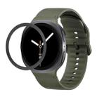 For Samsung Galaxy Watch8 40mm Rhombic Texture Bezel and Solid Color Stitched Silicone Watch Band(Army Green Black) - 1
