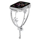 For Apple Watch 46mm / 49mm / 45mm / 44mm Copper-Inlaid Butterfly Zircon Bracelet Watch Band(Siver) - 1