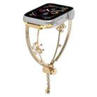 For Apple Watch 46mm / 49mm / 45mm / 44mm Copper-Inlaid Butterfly Zircon Bracelet Watch Band(Gold) - 1