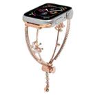 For Apple Watch 42mm / 41mm / 40mm / 38mm Copper-Inlaid Butterfly Zircon Bracelet Watch Band(Rose Gold) - 1