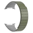 For Samsung Galaxy Watch8 / Watch8 Classic Integrated Magnetic Silicone Watch Band(Green+Gray) - 2
