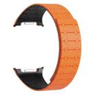 For Samsung Galaxy Watch8 / Watch8 Classic Integrated Magnetic Silicone Watch Band(Orange+Black) - 2