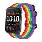 For Garmin Venu X1 Ring Buckle Nylon Canvas Watch Band(Rainbow) - 1