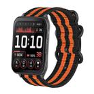 For Garmin Venu X1 Ring Buckle Nylon Canvas Watch Band(Black Orange) - 1