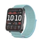 For Garmin Venu X1 Two Section Metal Ring Nylon Hook and Loop Fastener Watch Band(Chrysanthemum Blue) - 1