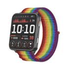 For Garmin Venu X1 Two Section Metal Ring Nylon Hook and Loop Fastener Watch Band(Rainbow) - 1