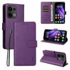 For OPPO Reno14 F / Reno14 / Reno13 Global ENKAY RFID Blocking Wallet Kickstand Litchi Texture Leather Phone Case(Purple) - 1