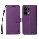 For OPPO Reno14 F / Reno14 / Reno13 Global ENKAY RFID Blocking Wallet Kickstand Litchi Texture Leather Phone Case(Purple) - 2